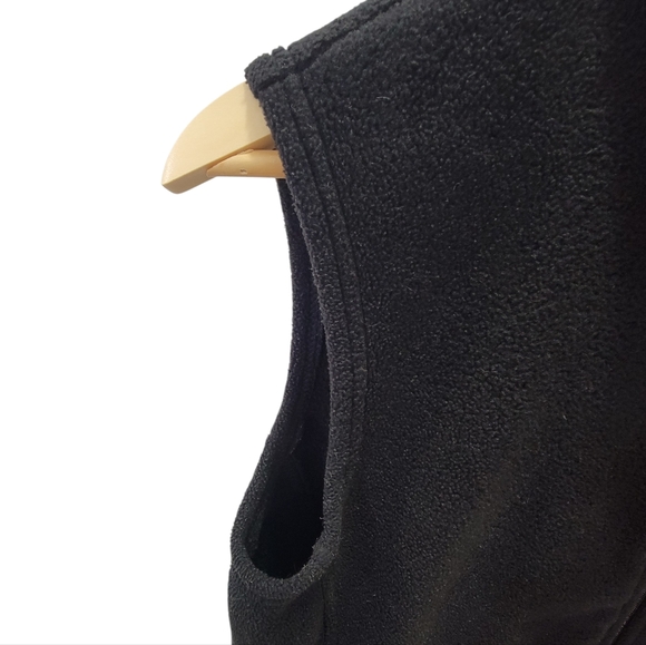 Vintage Northern Reflections Fleece Vest Black Faux Fur Trim Cozy Warm Women’s S - Picture 8 of 17
